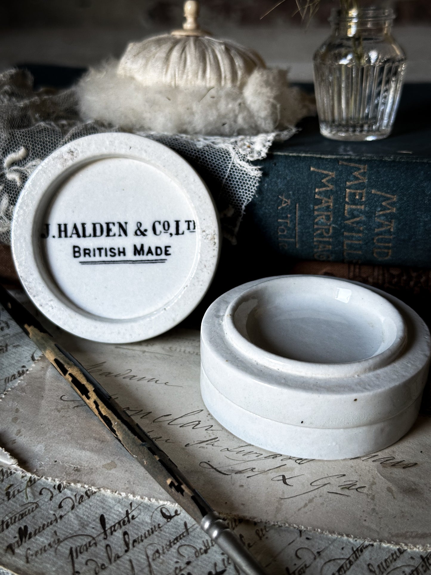Porcelain Victorian Artist’s Stacking Paint Palette by J. Halden & Co.