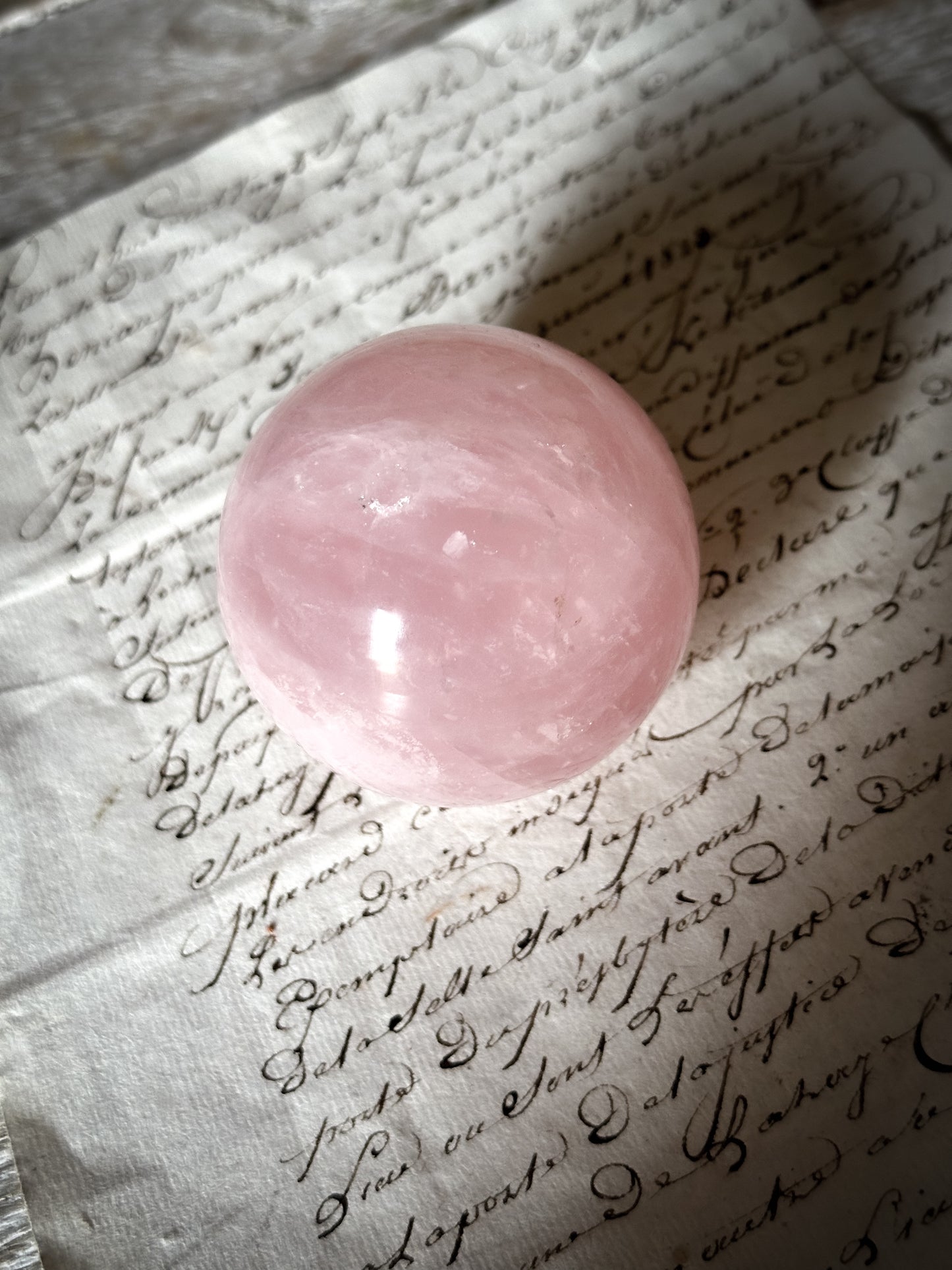 A vintage Rose Quartz Sphere