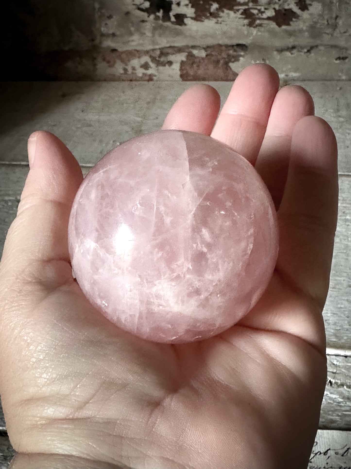 A vintage Rose Quartz Sphere