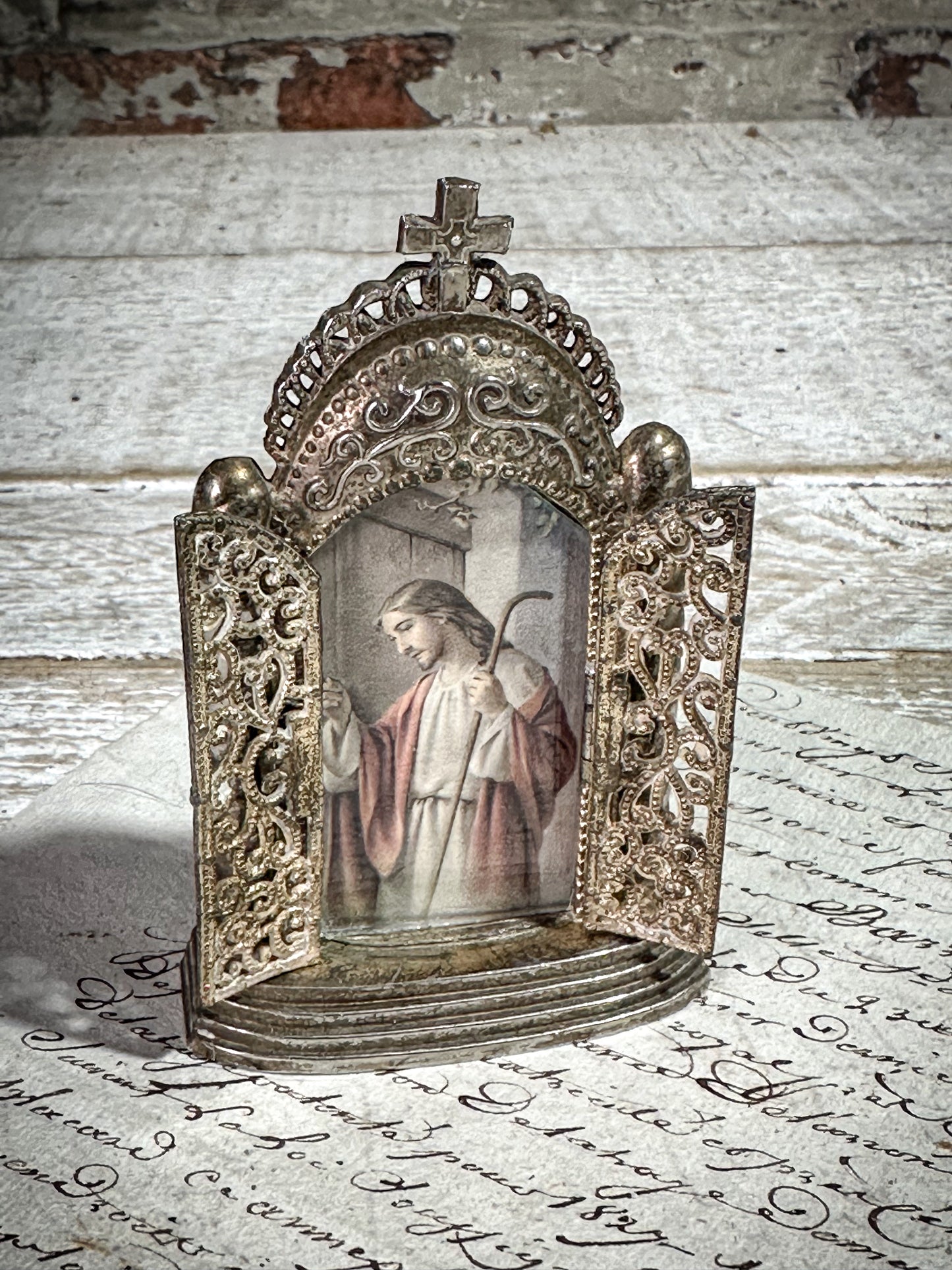 Antique French miniature Shrine