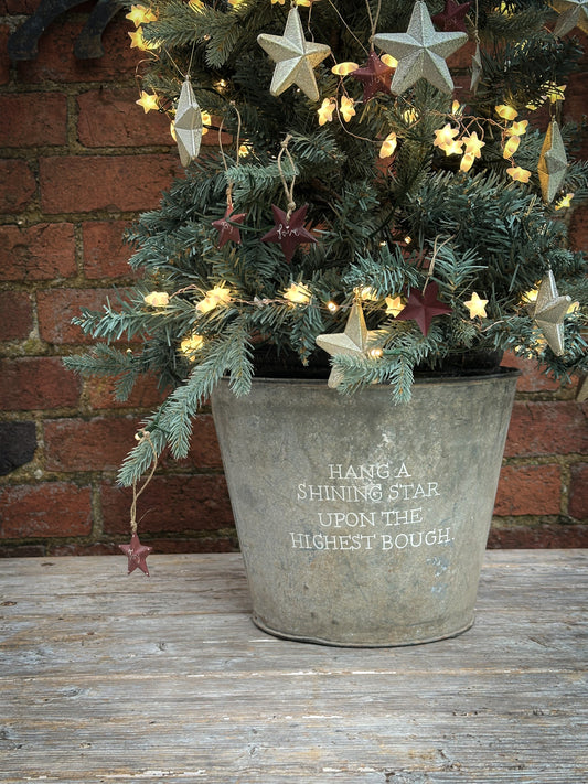 A beautiful heirloom vintage galvanised calf bucket hand painted using traditional sign writer’s techniques and materials