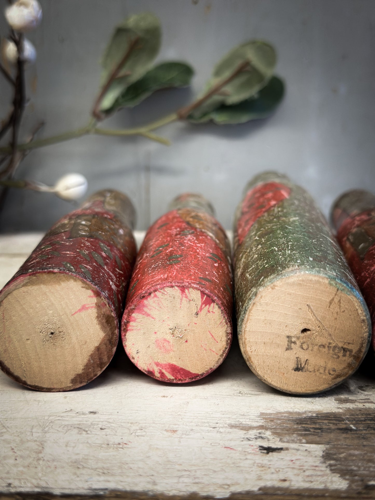 Exquisite Antique Hand-Carved Santa Figures – Set of Six (c. 1920–1930, Ex-Bletchley Museum Collection)