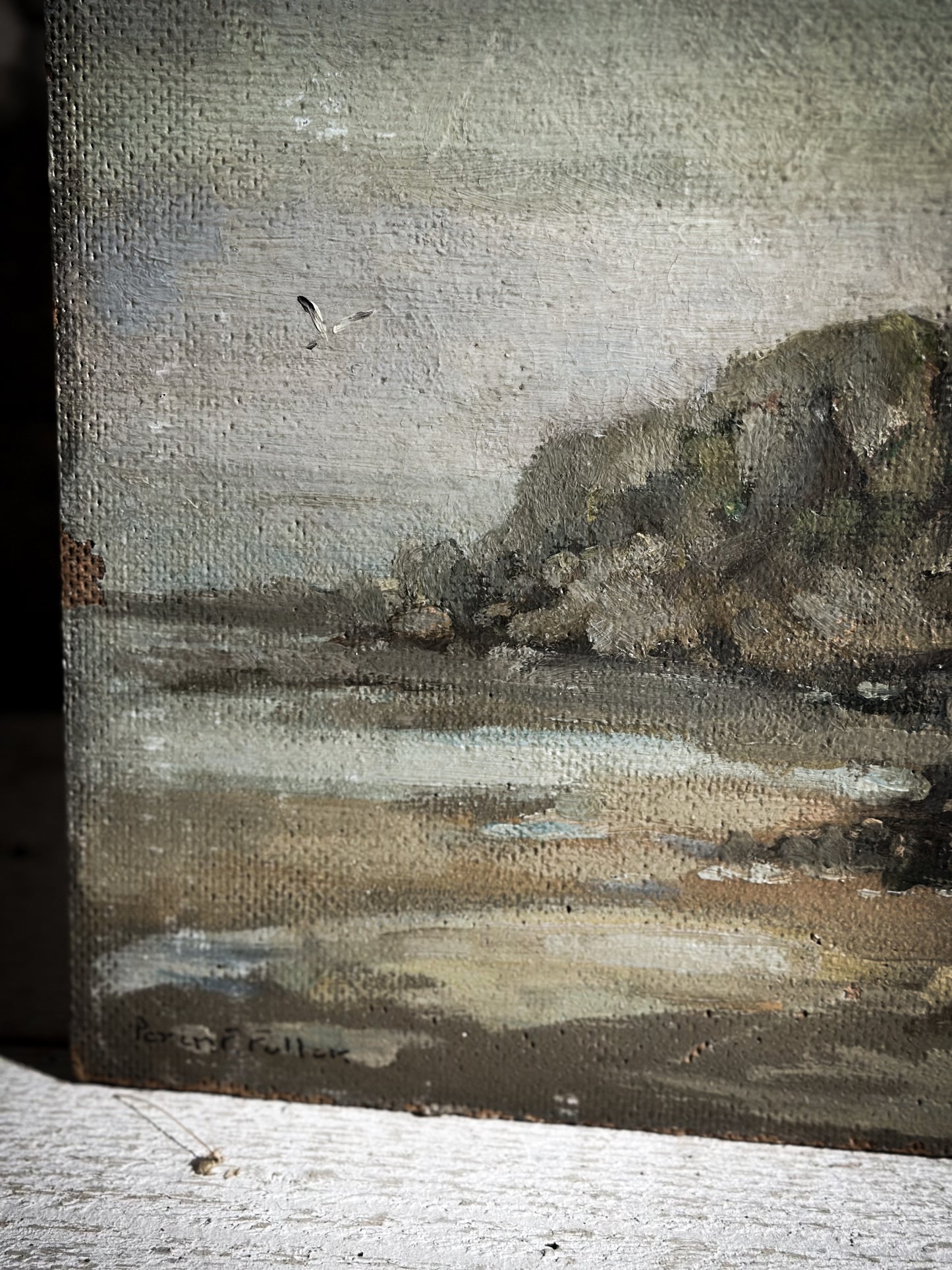 Oil on Board Impressionist Style Painting of the Devon Coast