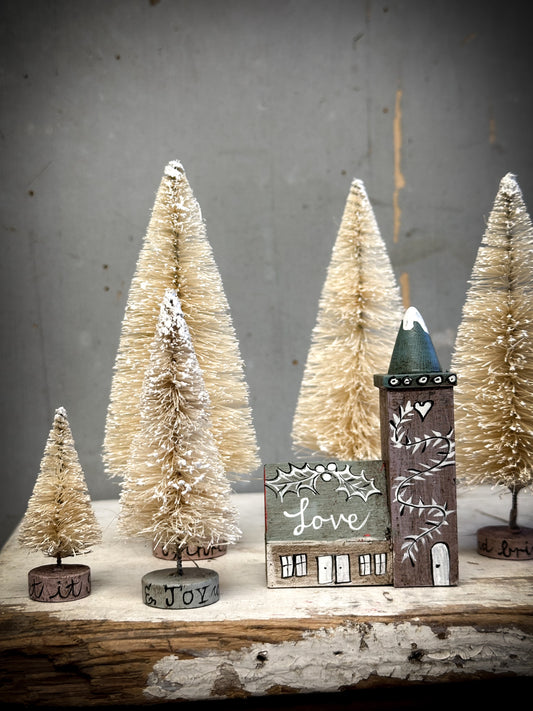 A Tall Painted Bottle Brush Tree “Jingle All The Way”