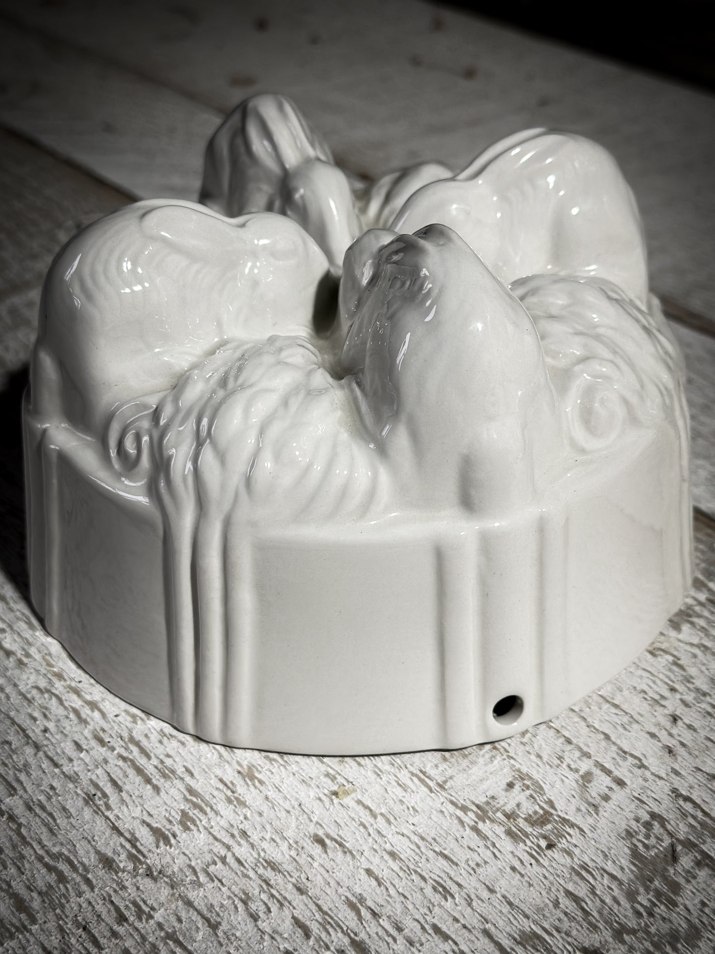 A vintage Burleigh Ironstone Rabbit Jelly Mould