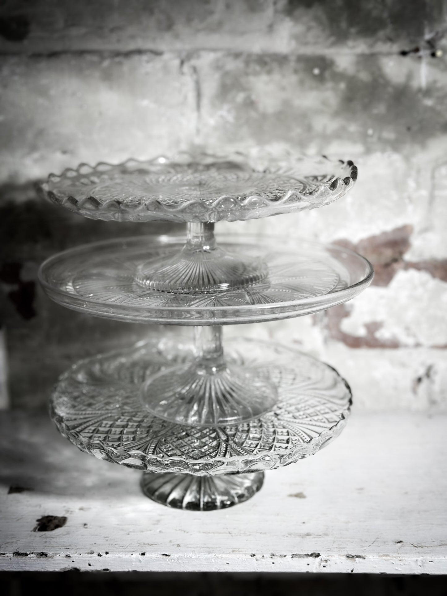 Pressed Glass Vintage Cake Stand