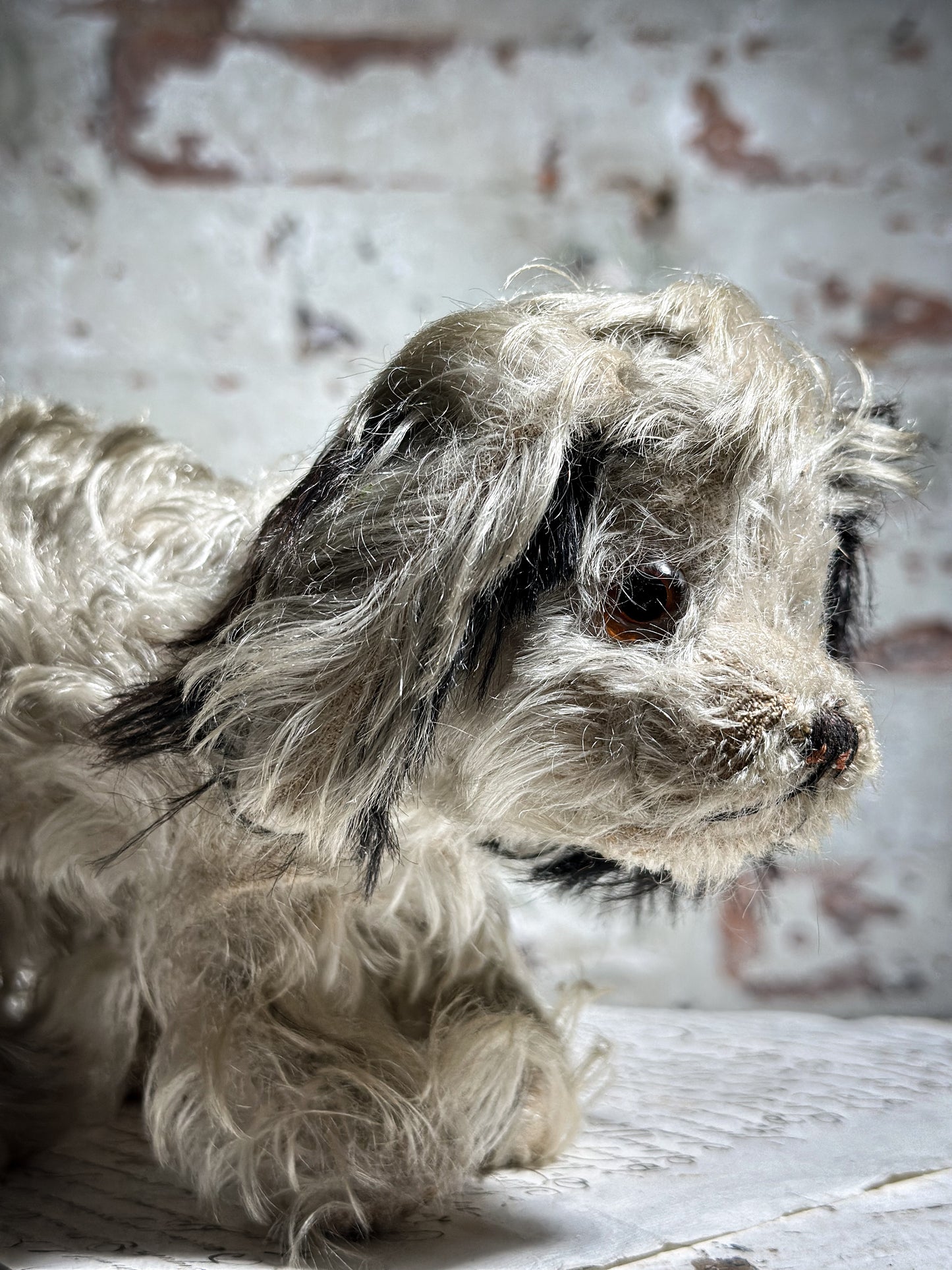 Antique Mohair Toy Terrier Dog