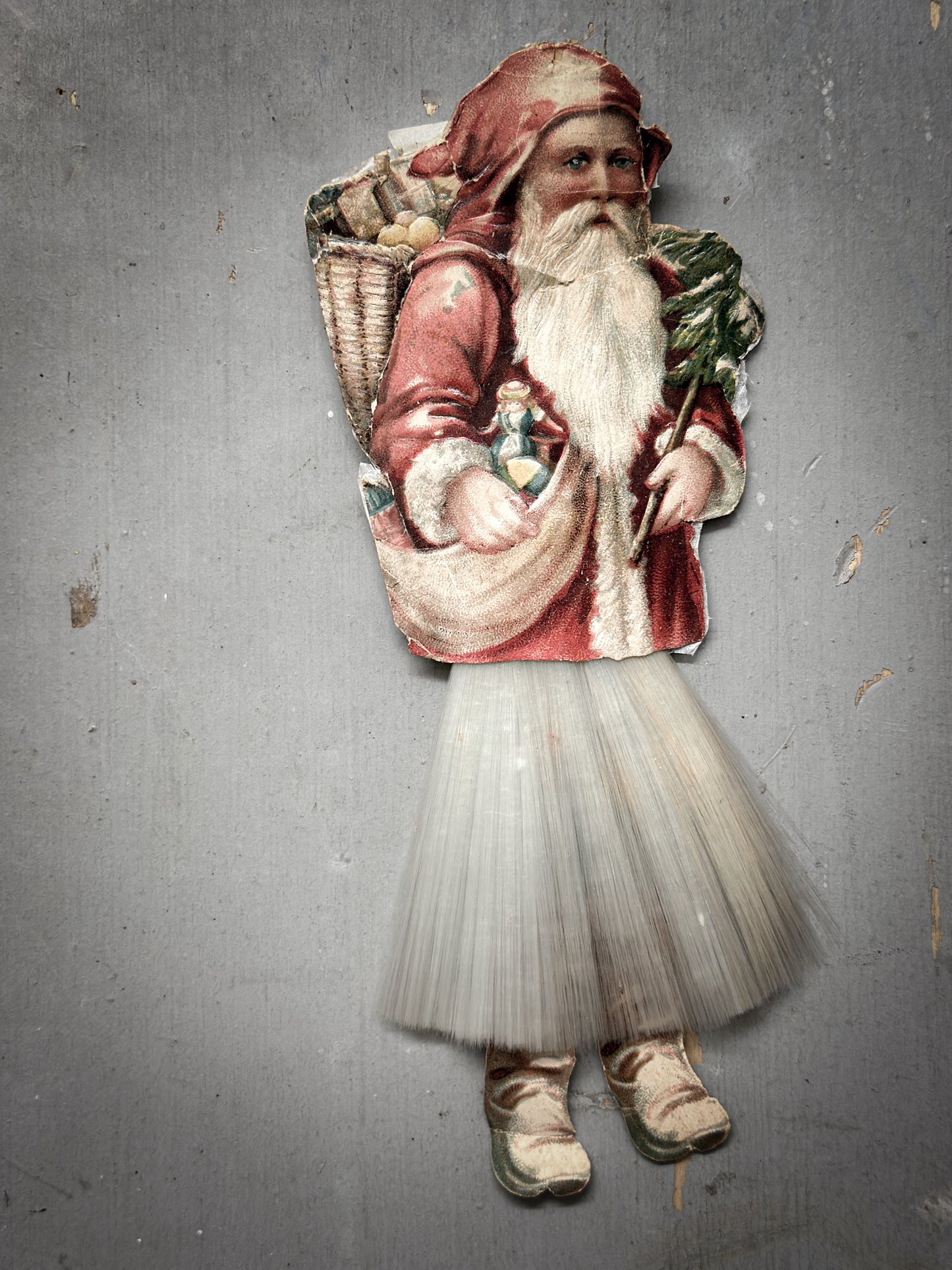 Antique Spun-Glass Father Christmas Ornament (c. 1900–1930)