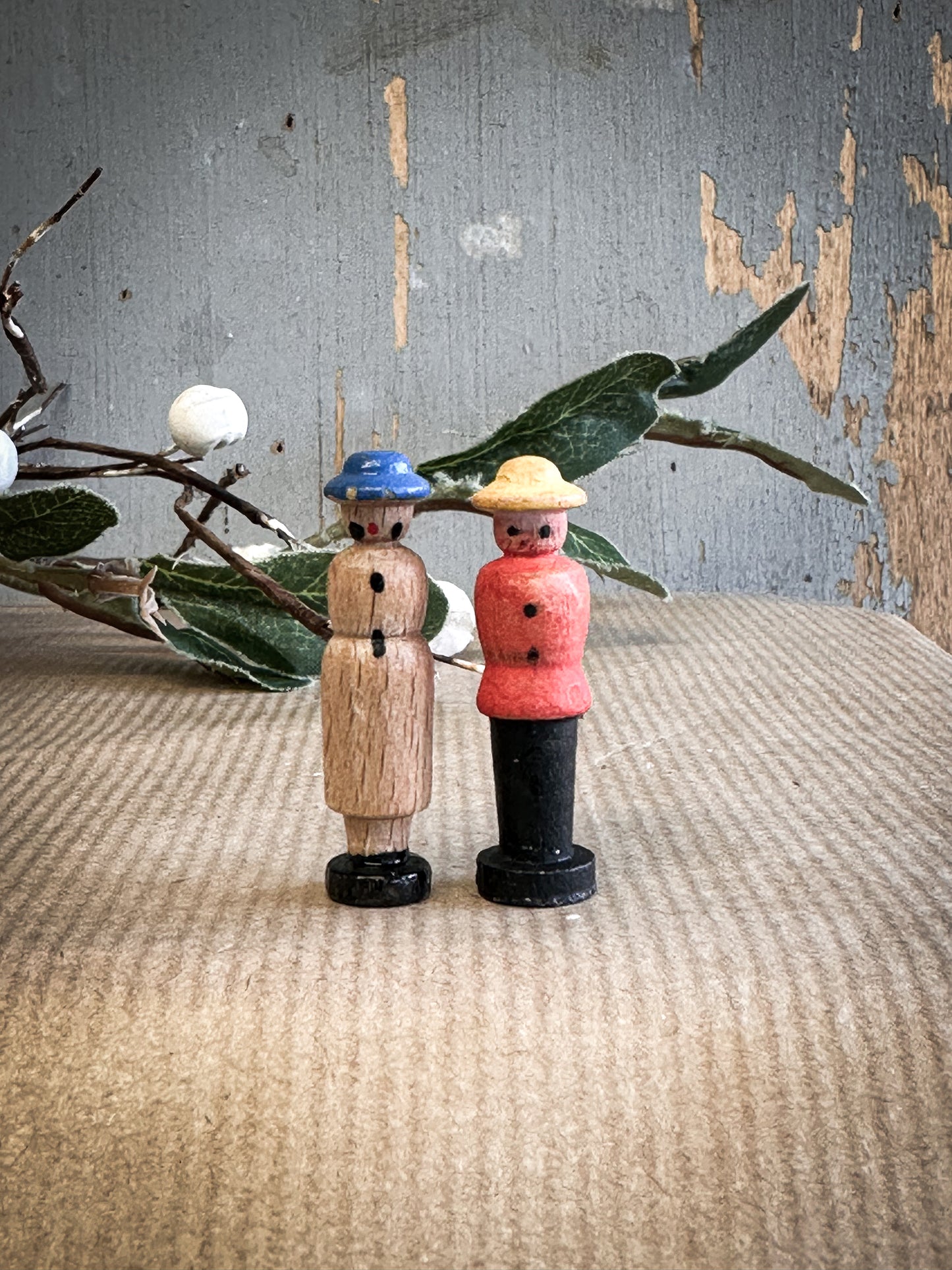 A Vintage German Erzgebirge Lady & Gentleman For A Christmas Putz Village