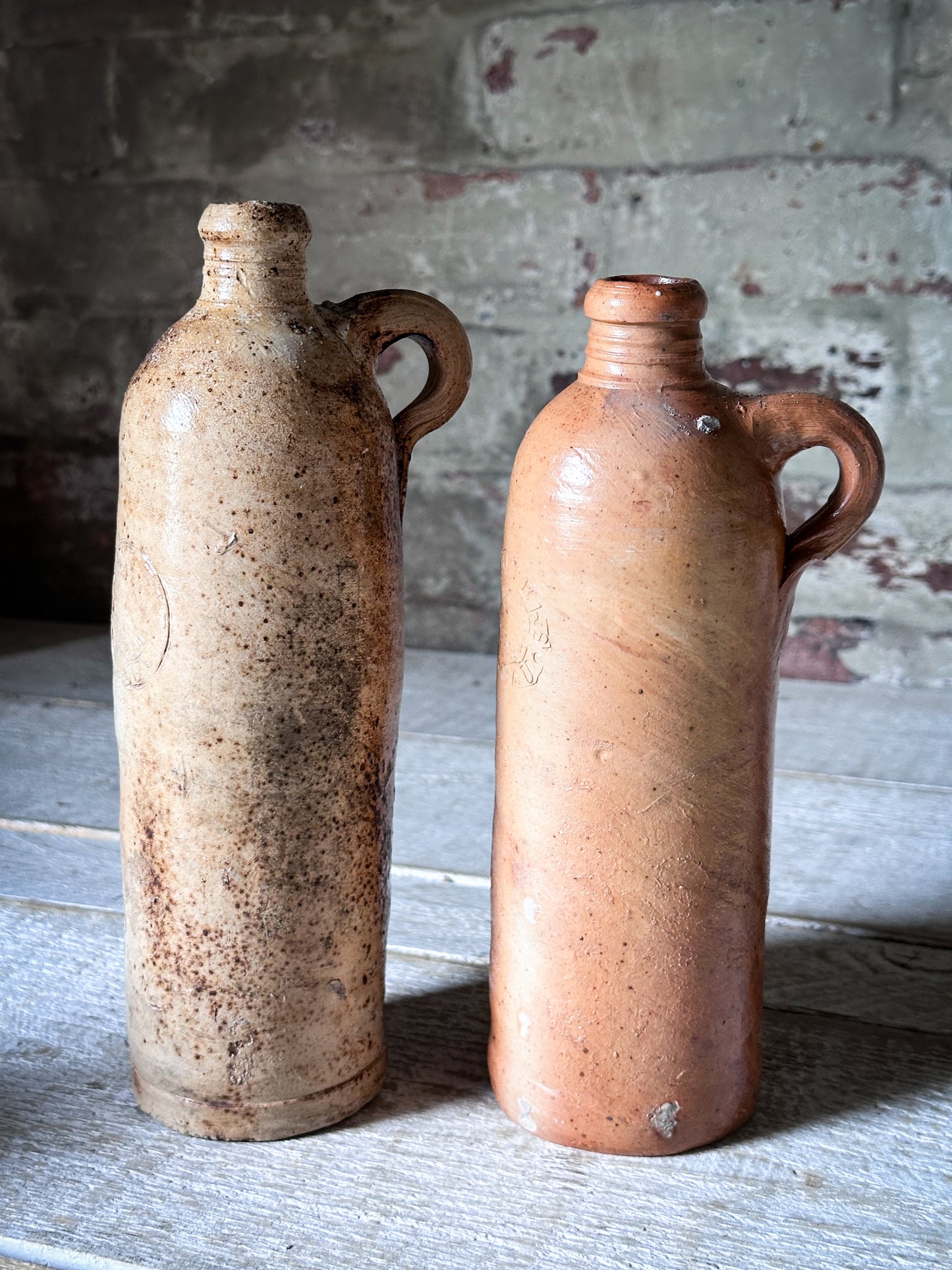 Antique German Nassauer Stoneware Bottle c.1890–1920 | Salt Glazed Bottle | Seit 1848