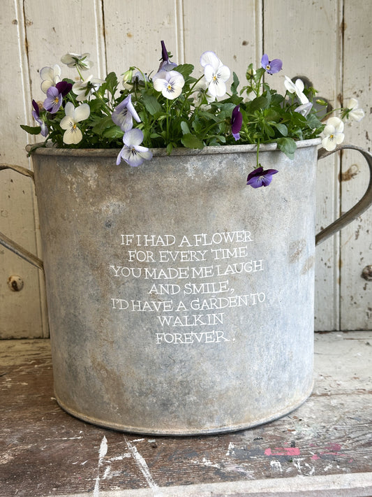 “If I had a Flower” Galvanised Garden Planter