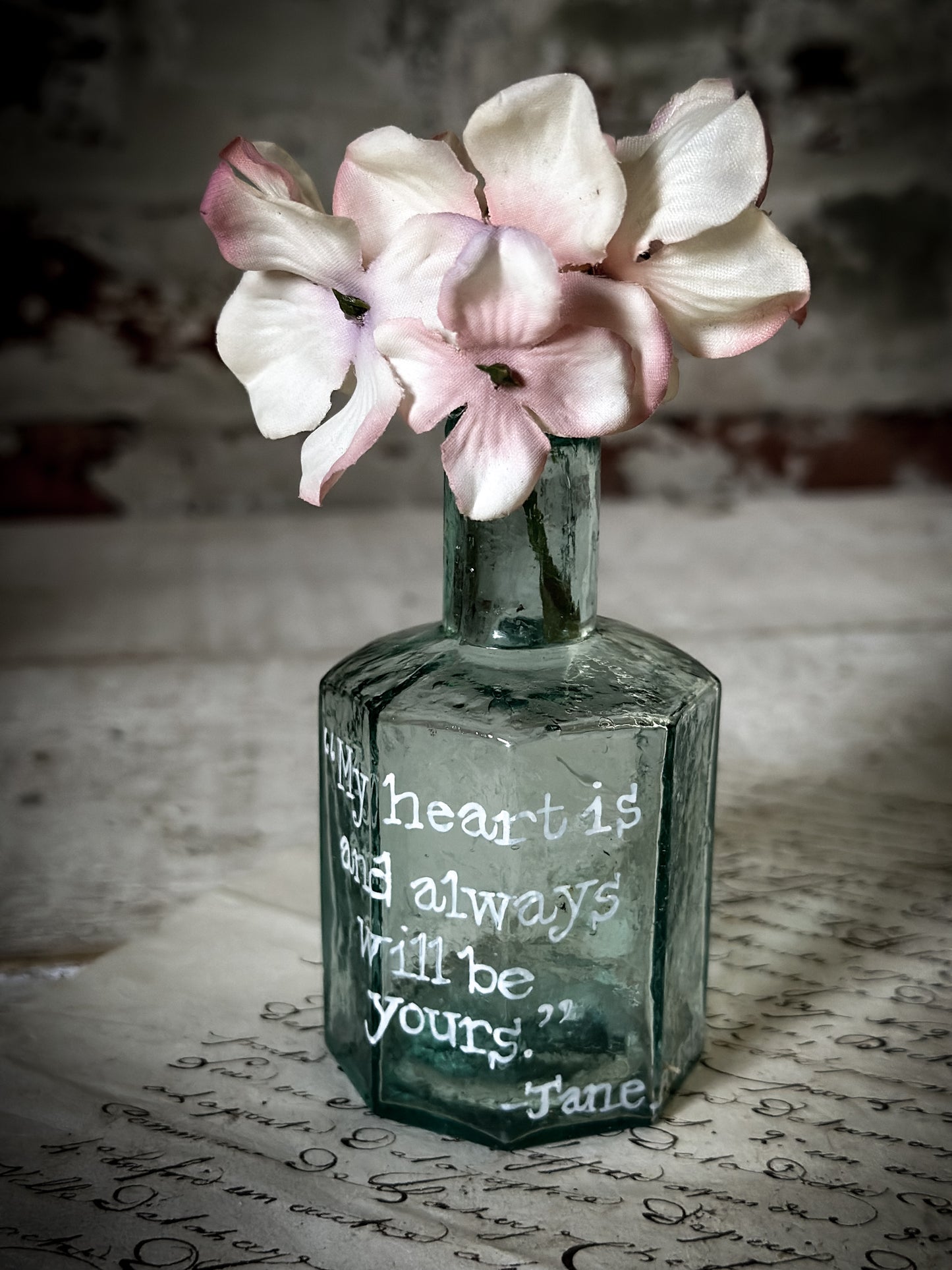 A Victorian Glass Ink Bottle Vase Gift for a Gardener