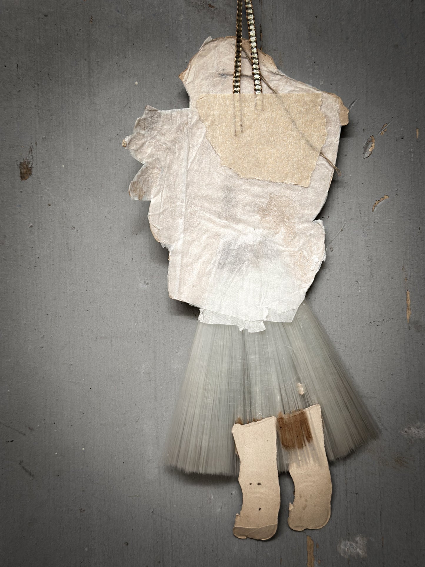 Antique German Father Christmas Ornament with Spun-Glass Skirt (c. 1900–1930)