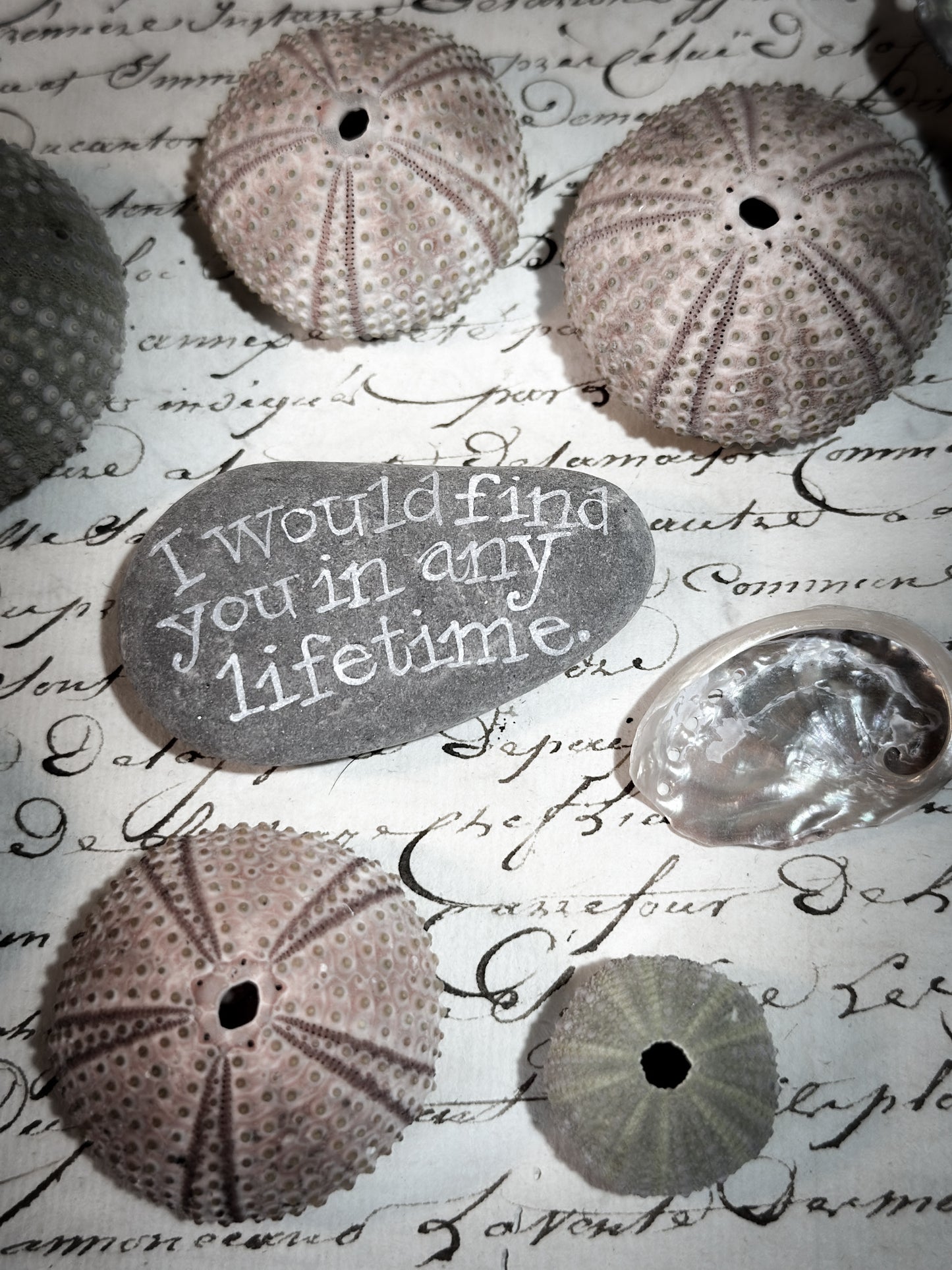 A Pocket Pebble Hand Painted with an Inspirational Quote