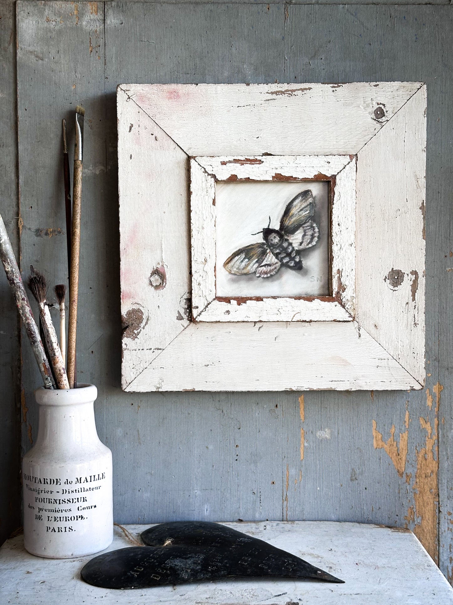 An original artwork by Steven Nicholas “Death’s Head Hawkmoth”