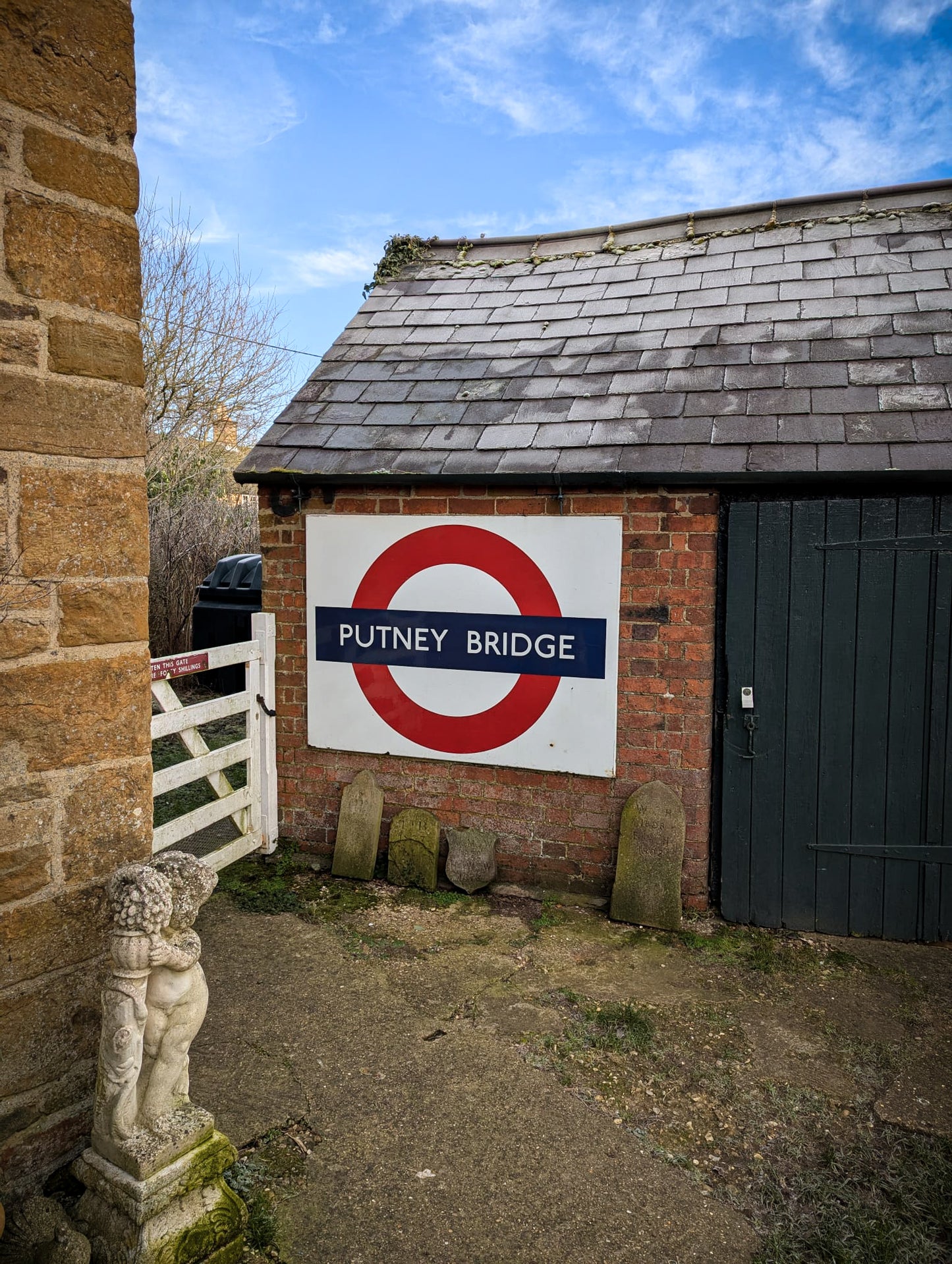 An Original London Underground Enamel Platform Station sign Putney Bridge