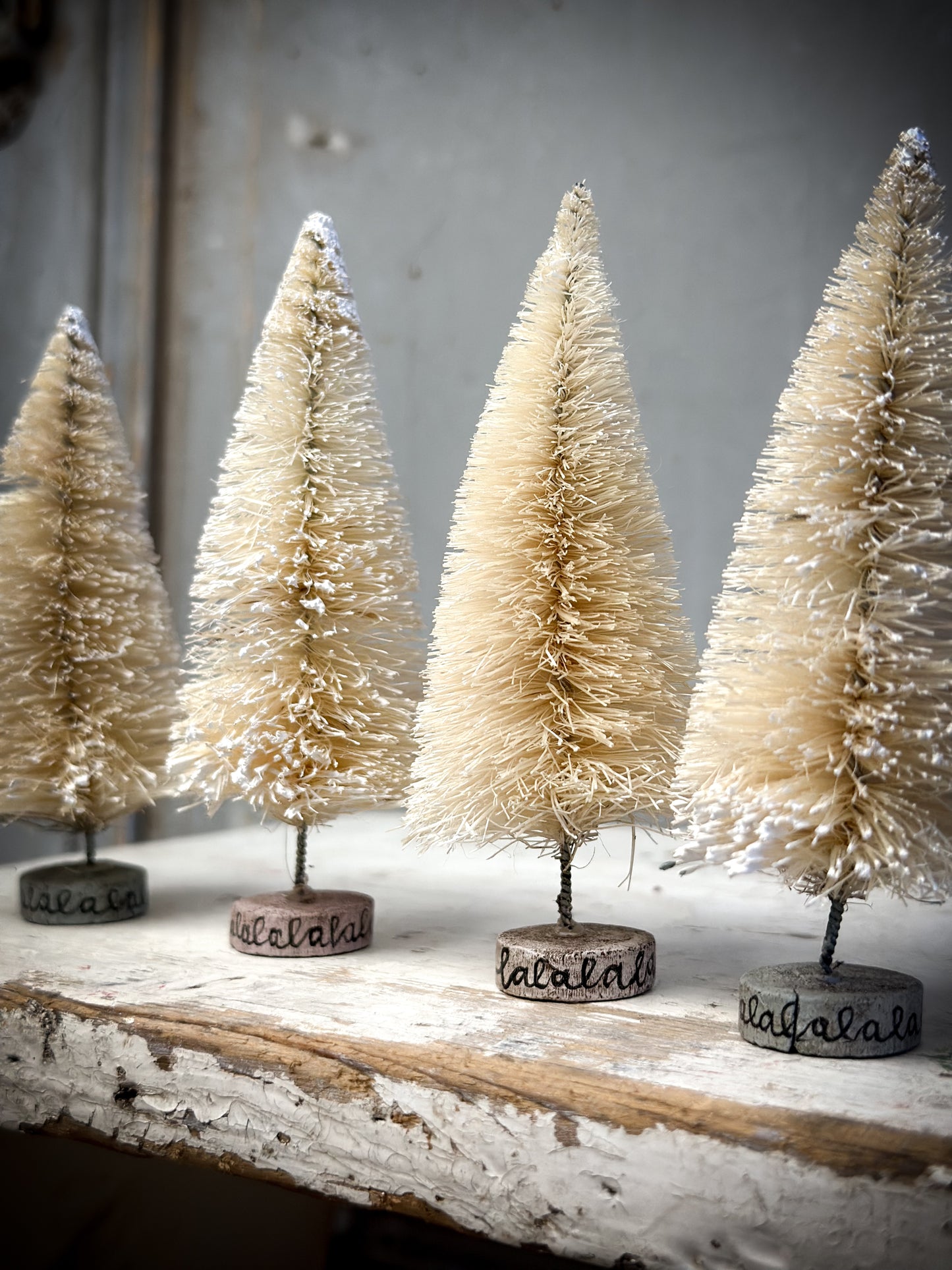 A Tall Painted Bottle Brush Tree “Falalalalalalalala””