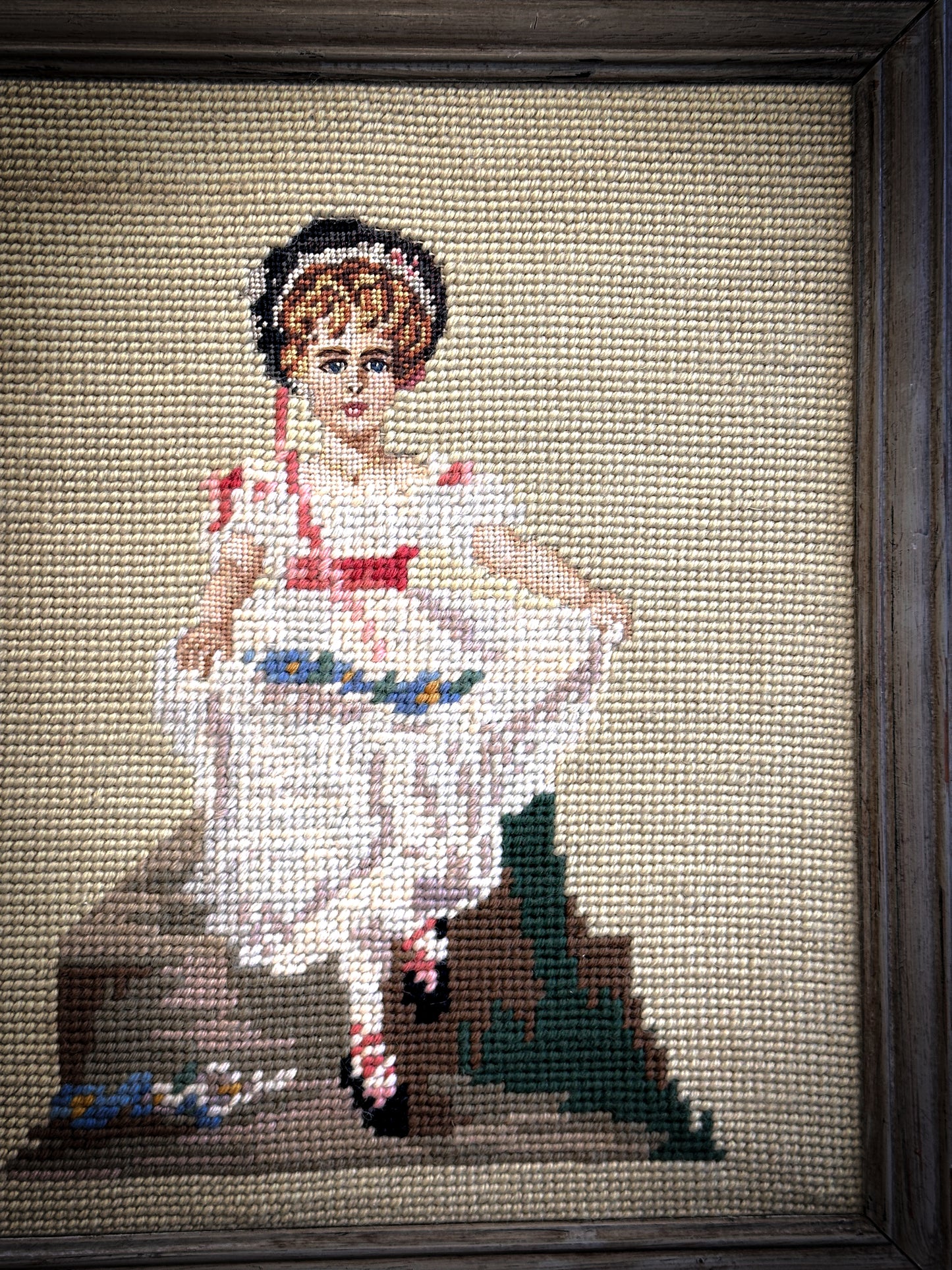 Antique Needlepoint Picture – Country House Style