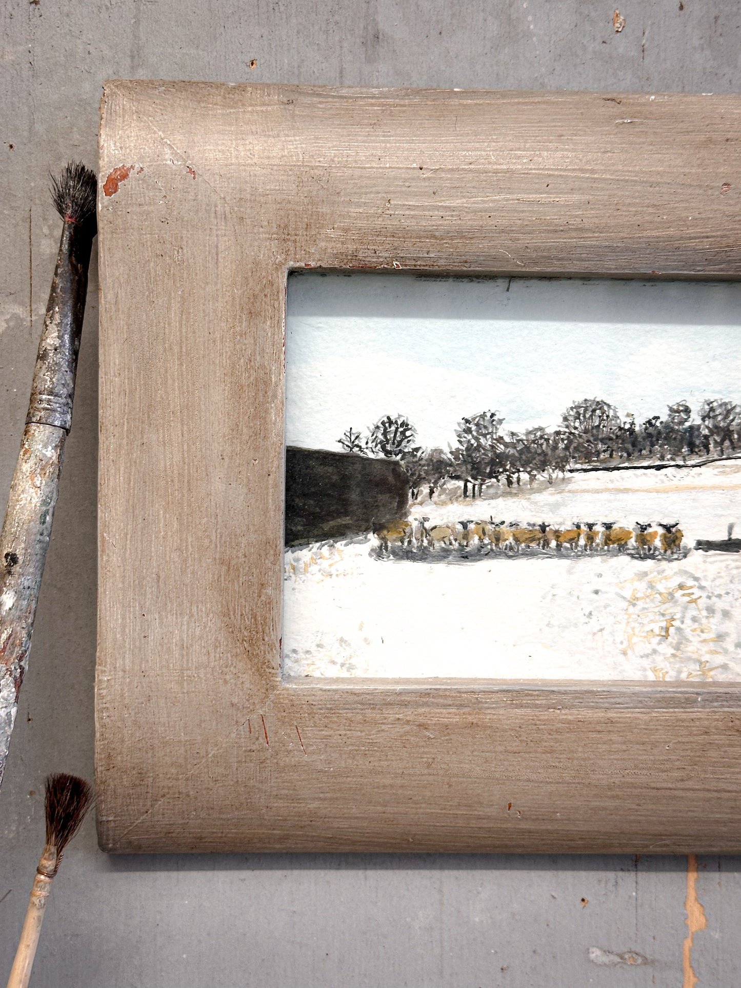 Victorian Watercolour – Pastoral Winter Scene