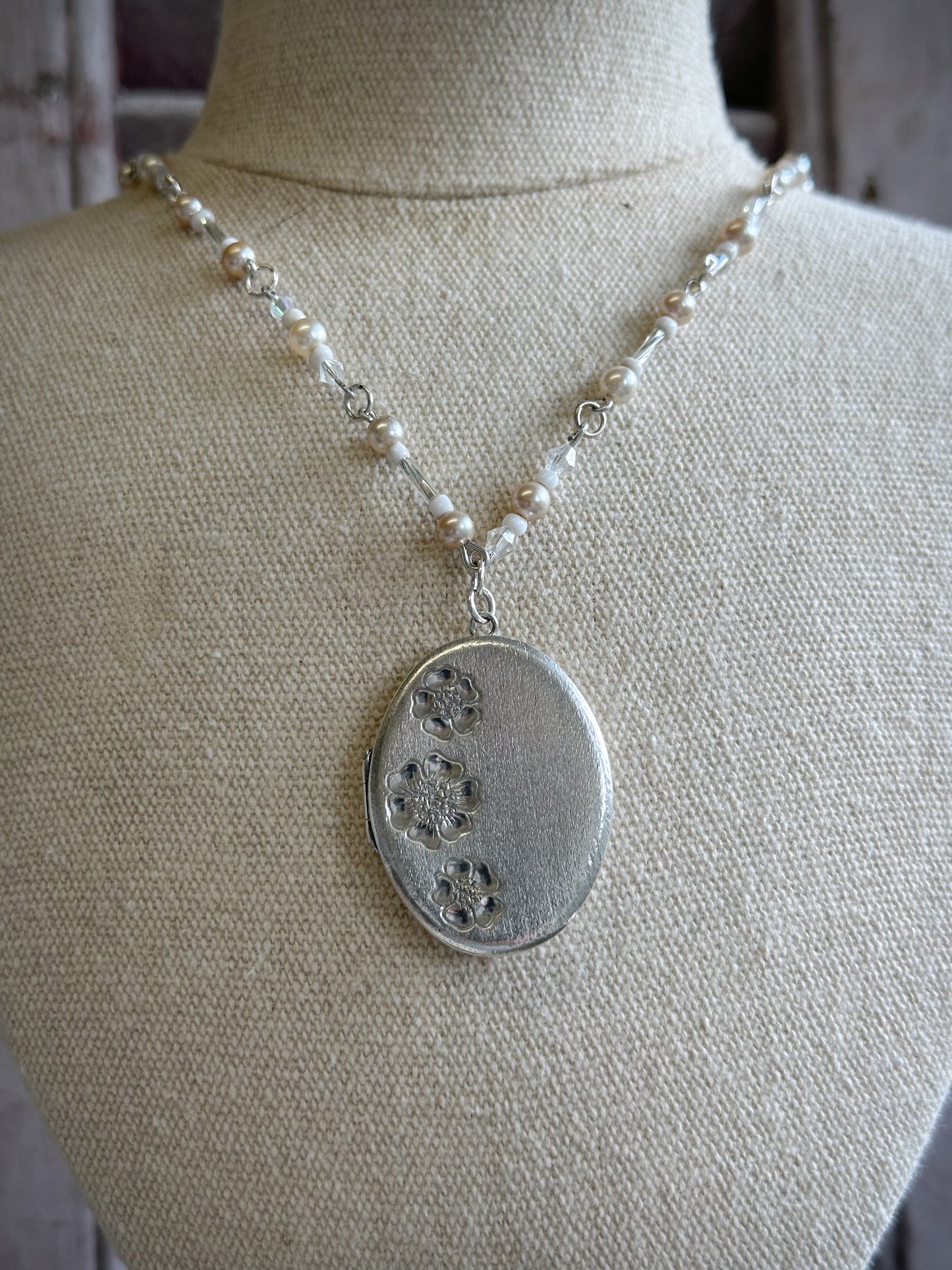Found Object Vintage Silver Locket Necklace by Jealous Moon Jewellery