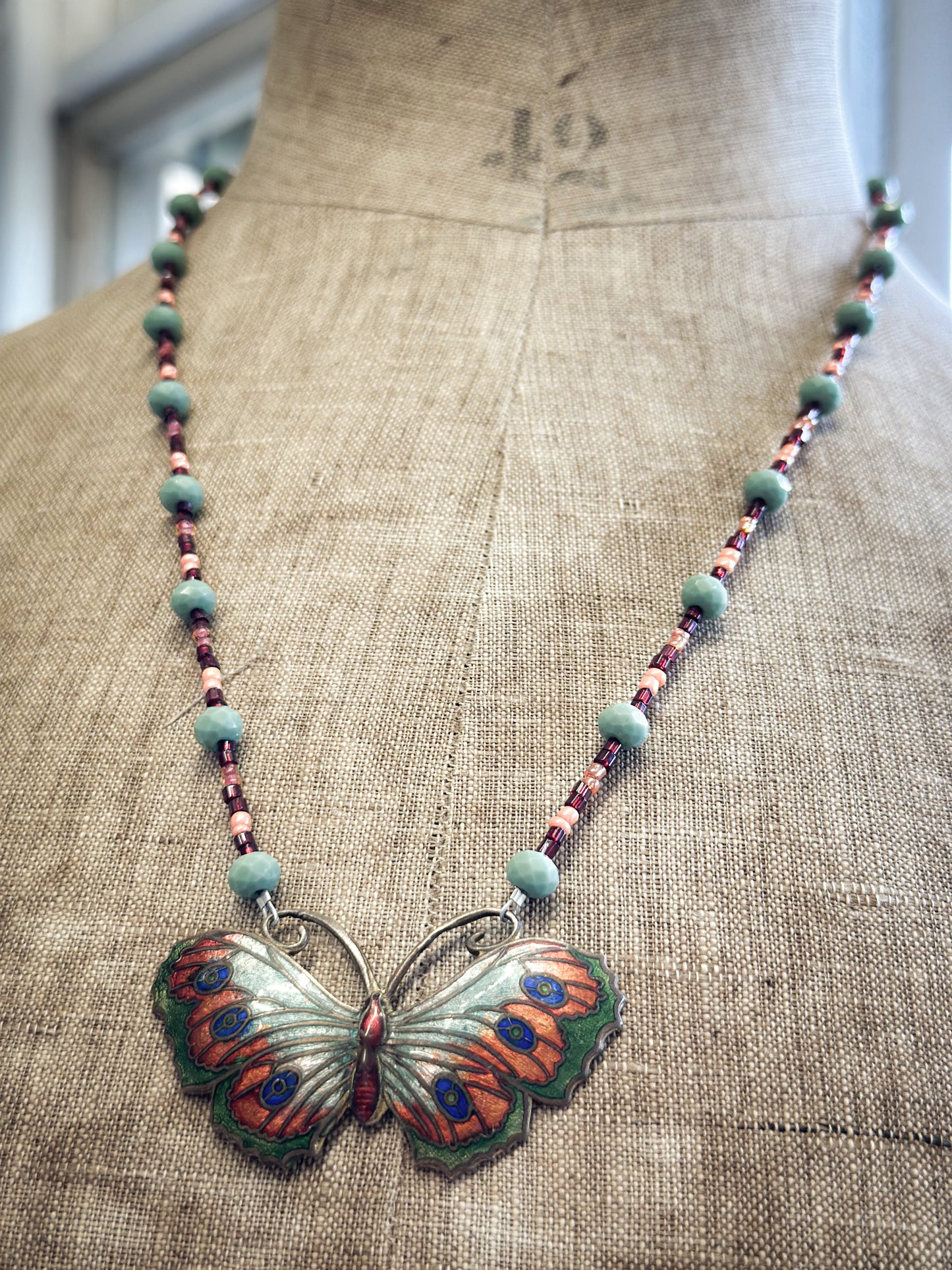 Found Object Antique Butterfly Necklace by Jealous Moon Jewellery