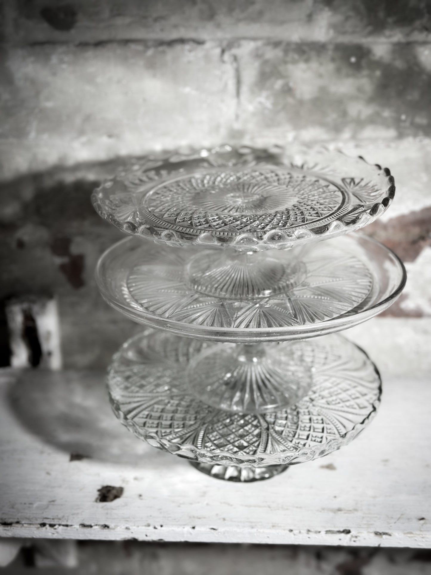 Pressed Glass Vintage Cake Stand