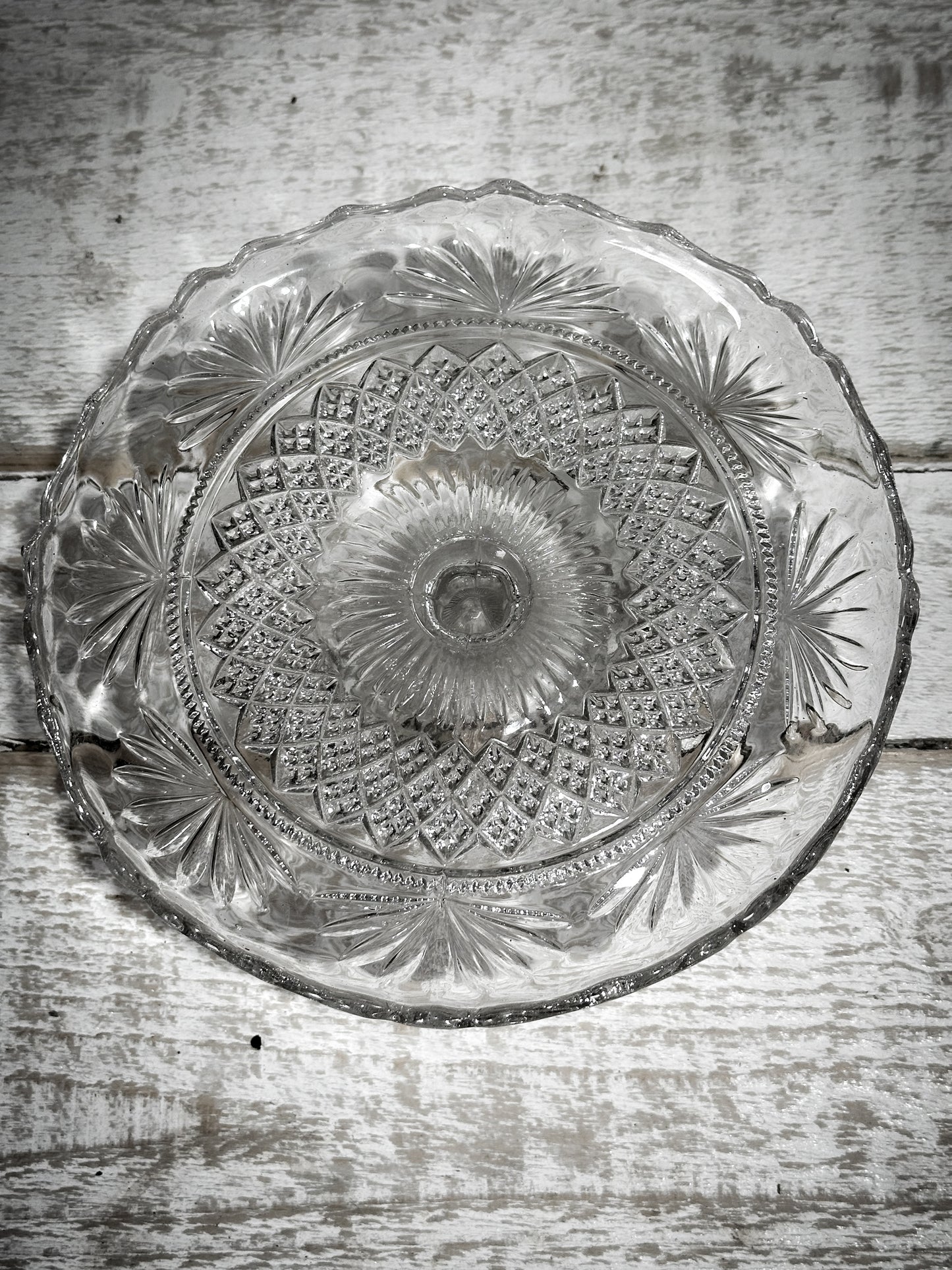 Pressed Glass Vintage Cake Stand