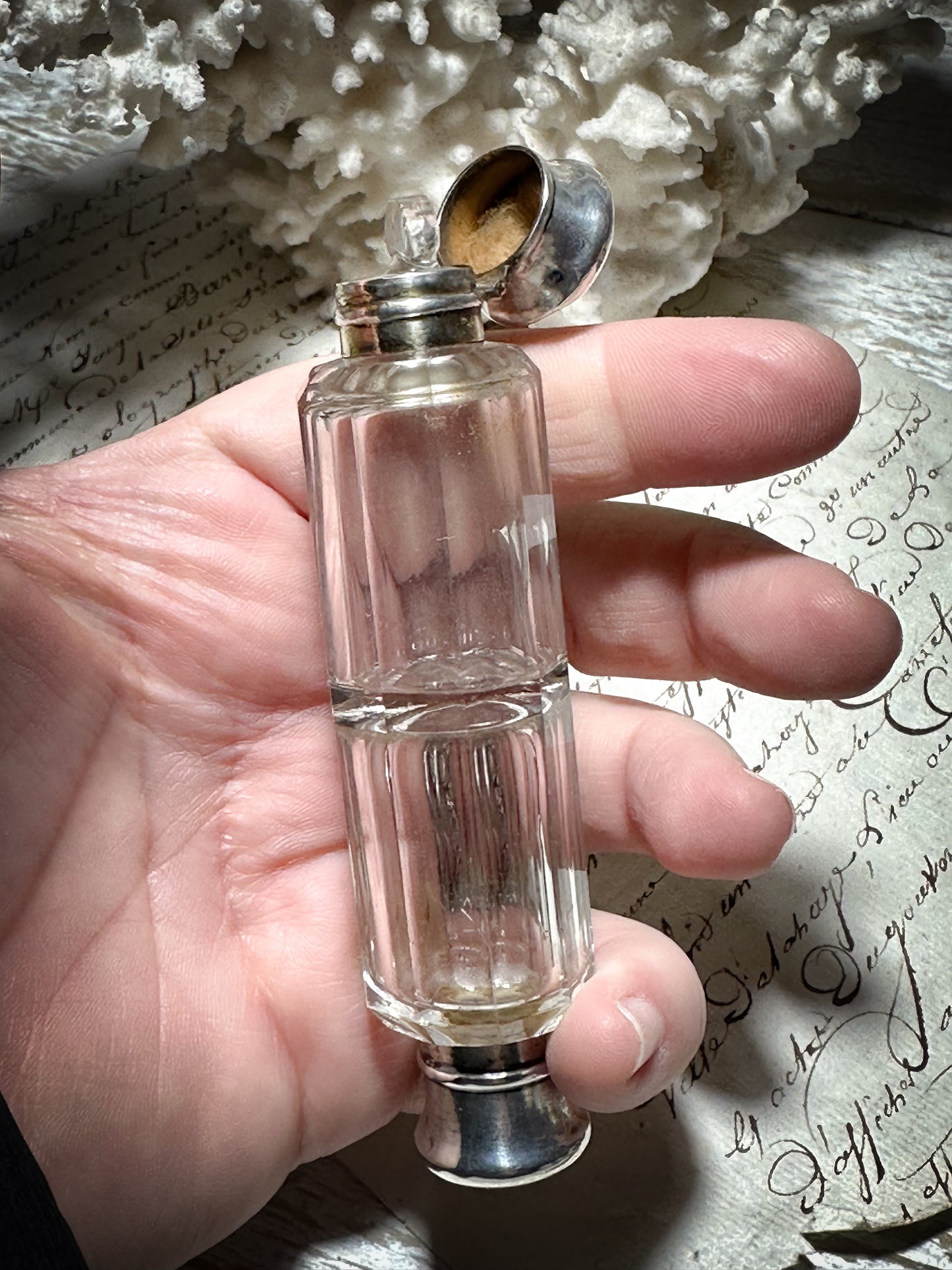 A Beautiful Antique Double Ended Glass Perfume or Scent Bottle