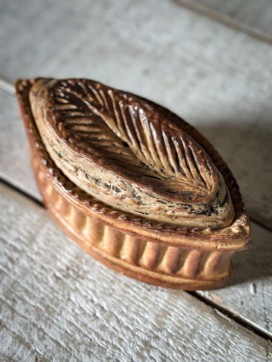 Antique French Trompe-l'œil Pie Tureen by L. Fonlupt Vichy | French Art Pottery Covered Dish c.1900–1930