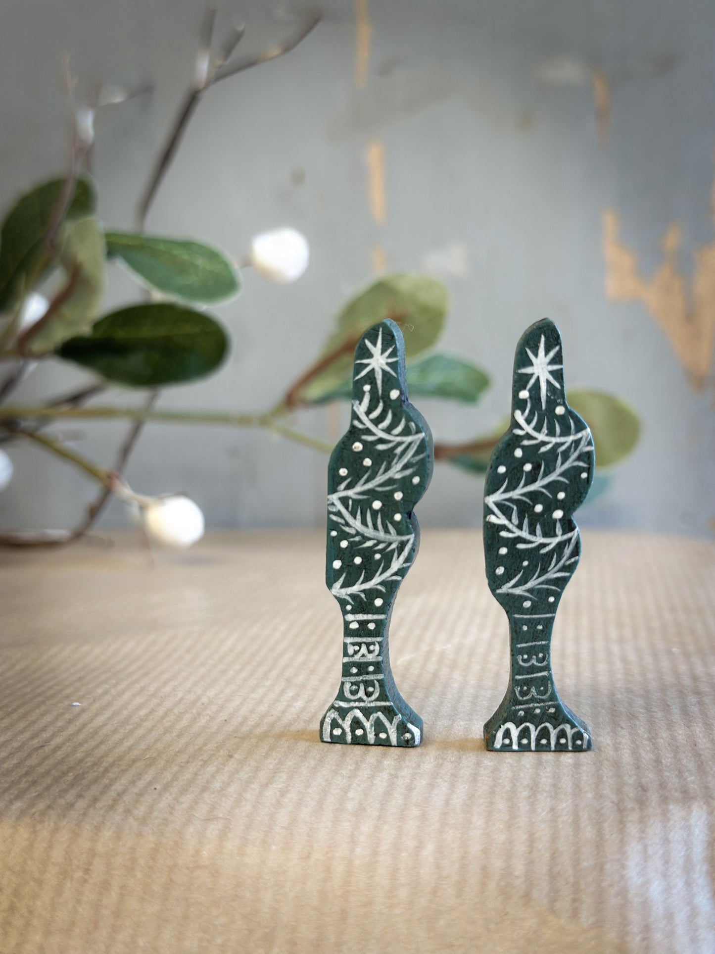 A Vintage German Reworked Erzgebirge Tree For A Christmas Putz Village