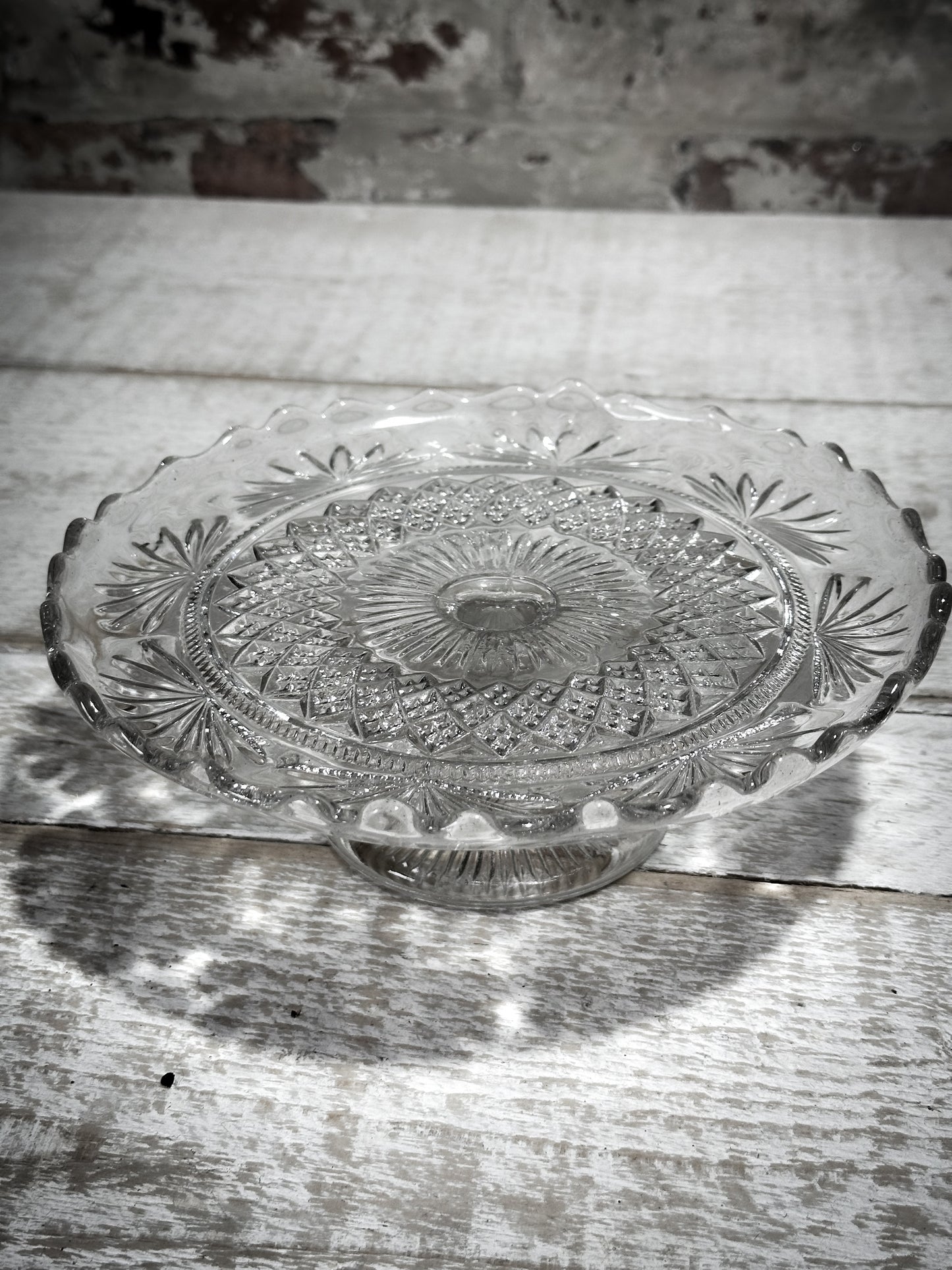 Pressed Glass Vintage Cake Stand