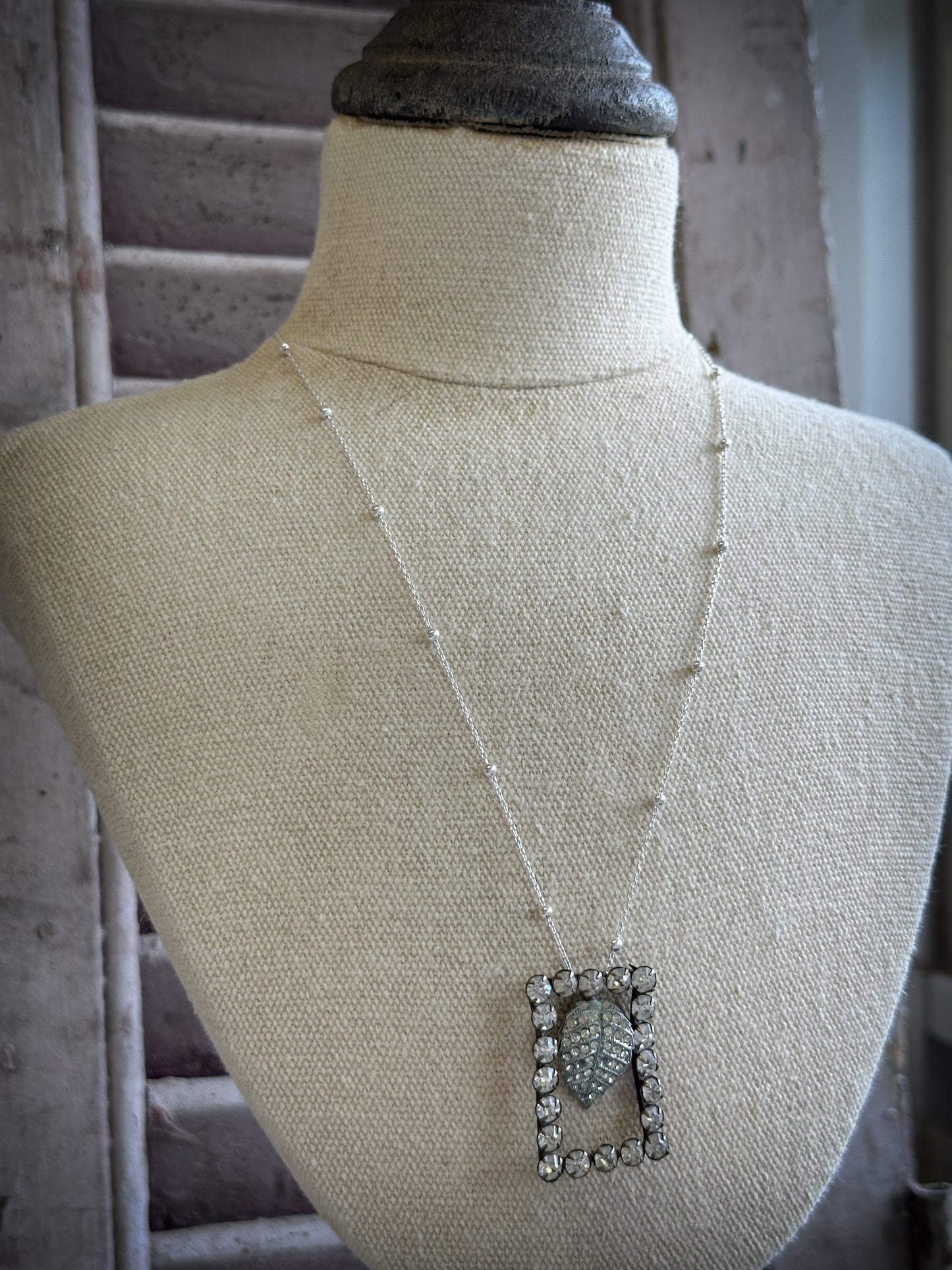 Found Object Pavé Leaf Necklace by Jealous Moon Jewellery