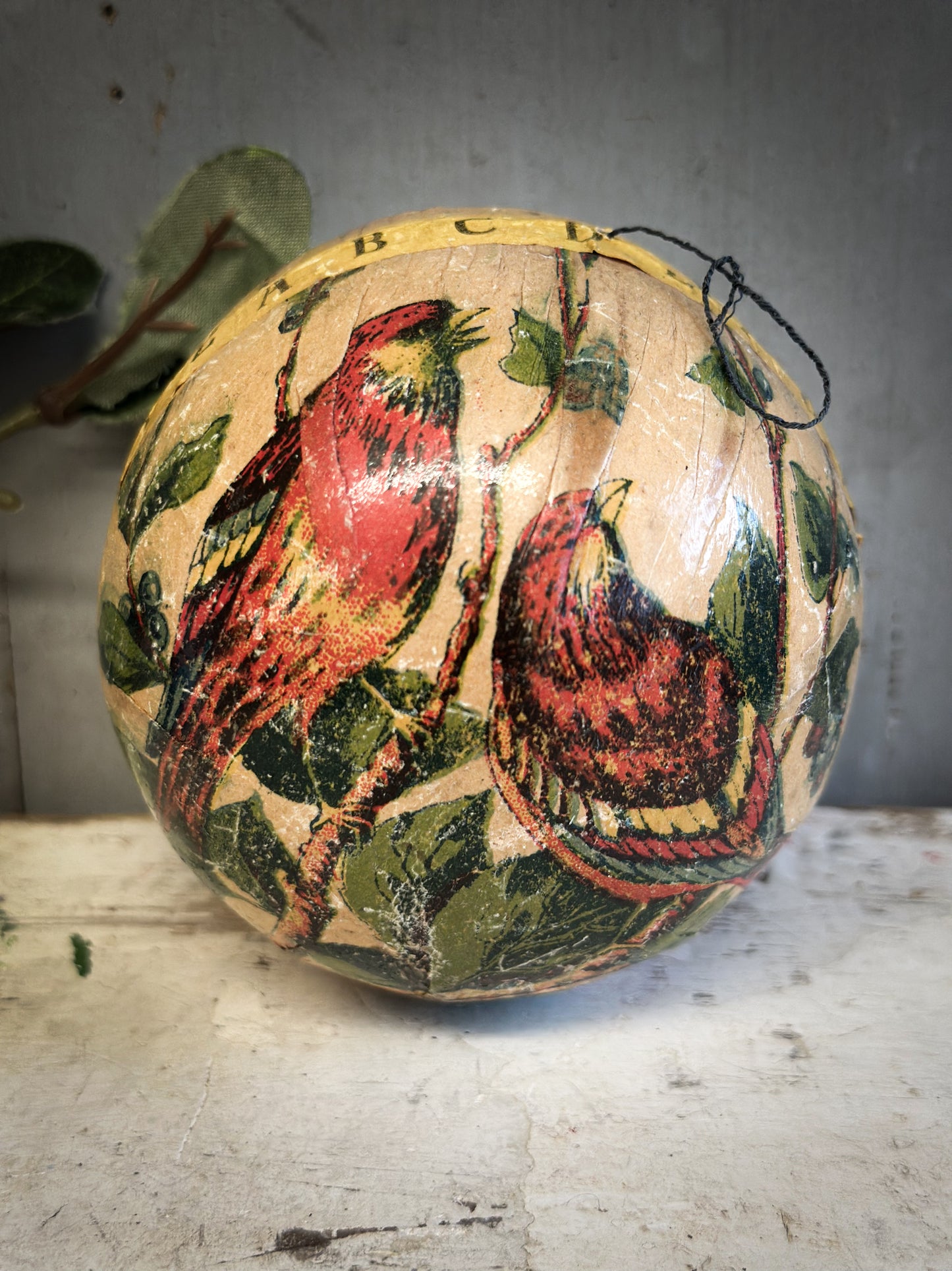 Victorian Papier-Mâché Alphabet Rattle Ball (c.1890–1910)
With Noted Oral History of Bletchley Museum Association