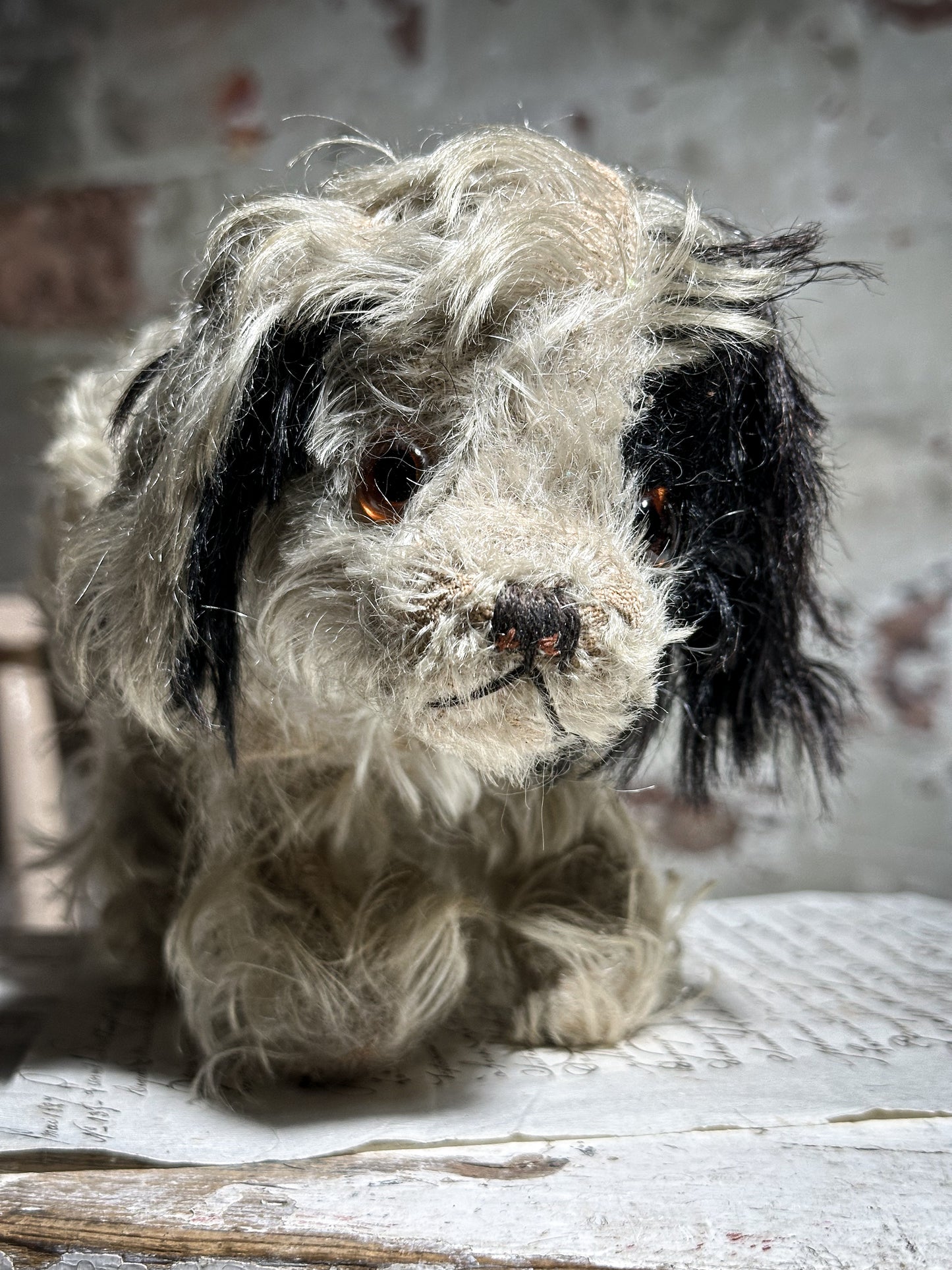 Antique Mohair Toy Terrier Dog