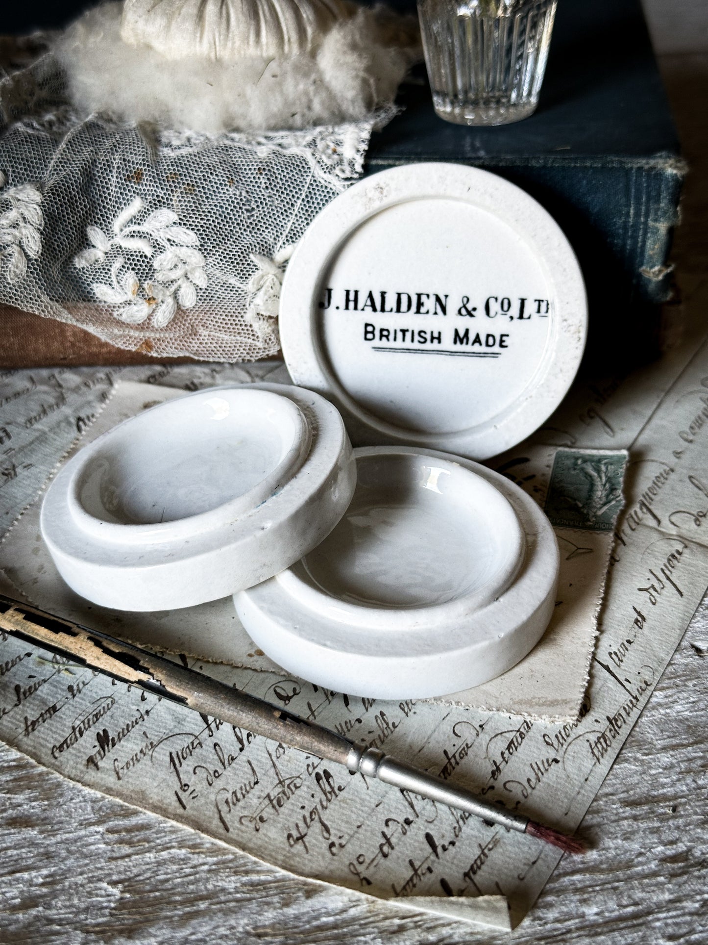 Porcelain Victorian Artist’s Stacking Paint Palette by J. Halden & Co.