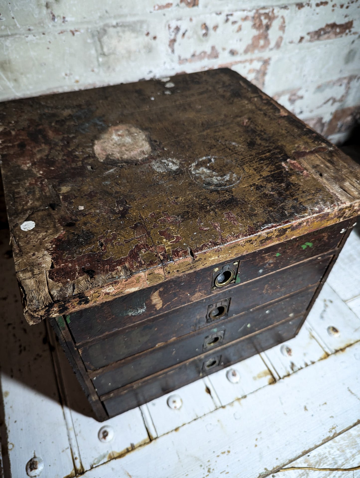 A Wonderful Antique Bicycle Shop Repair Kit Advertising Mini Drawers