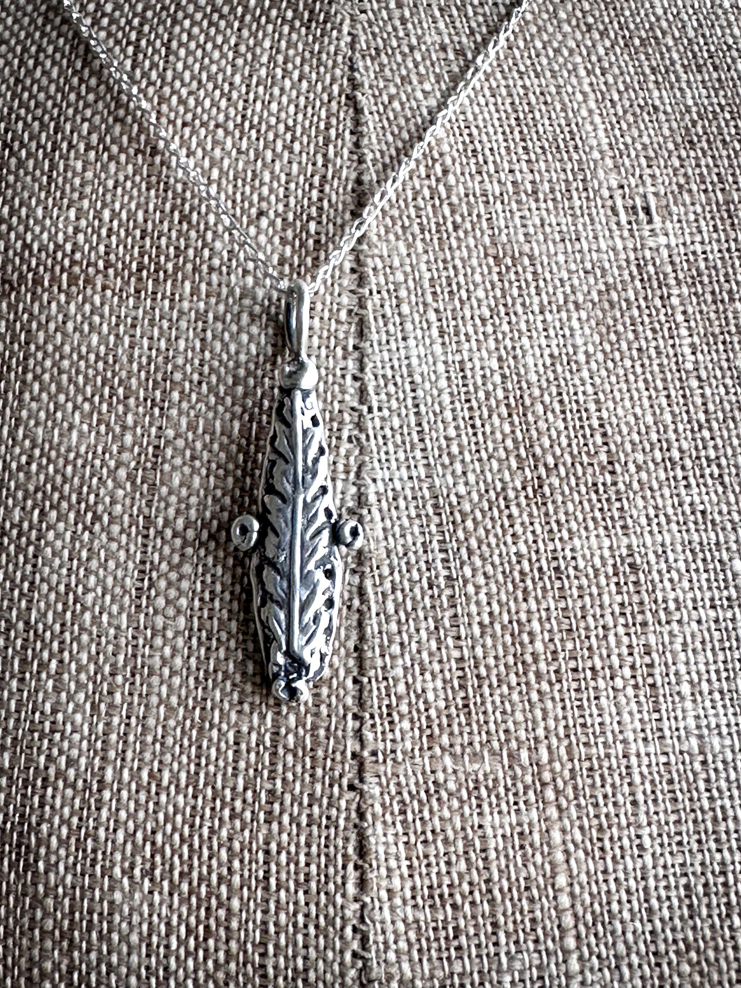 Moonlit Fern Necklace – Fine Silver Fern from an Antique Wedgwood Sprig