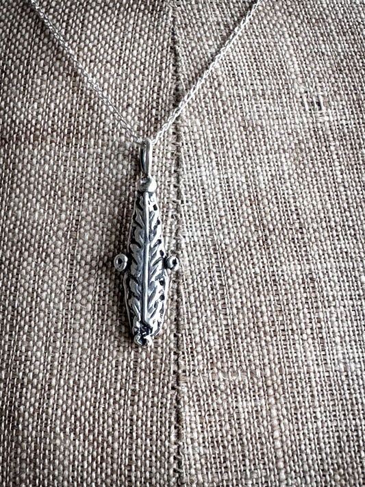 Moonlit Fern Necklace – Fine Silver Fern from an Antique Wedgwood Sprig