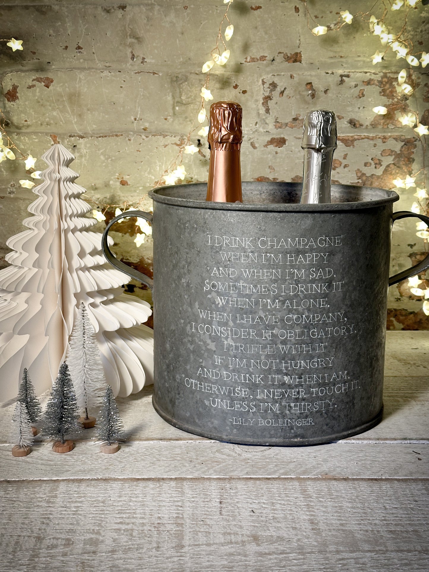 A beautiful heirloom original vintage champagne tub with Lily Bollinger quote pre-order