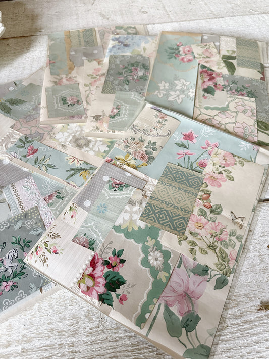 Craft packs of scraps of original antique and vintage wallpapers