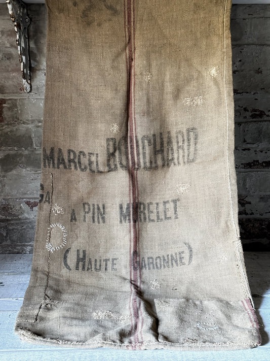 French antique hessian grain sack