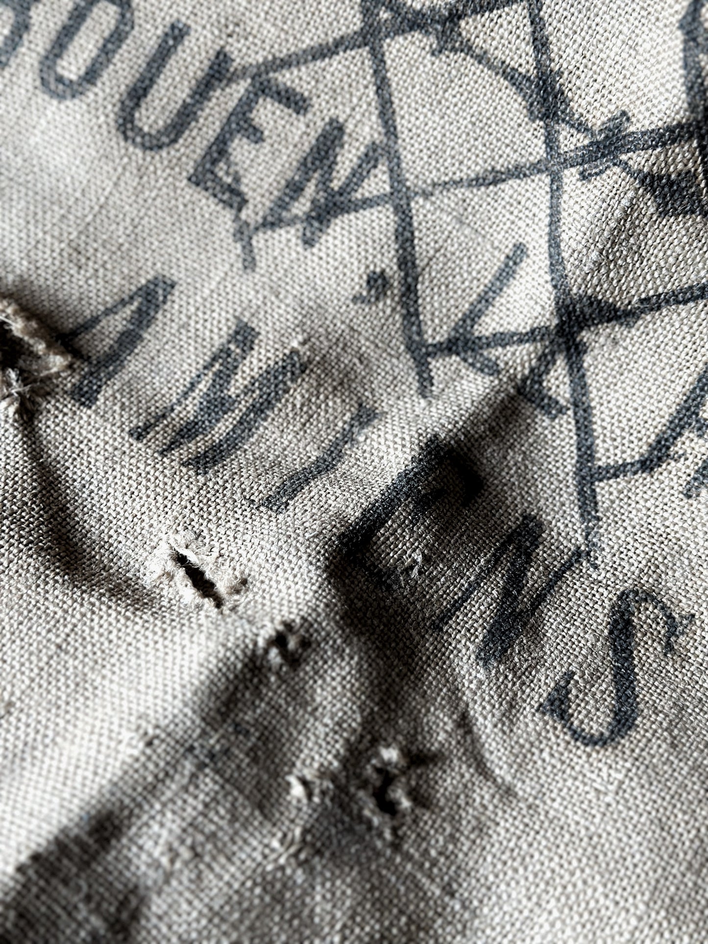 French antique hessian grain sack