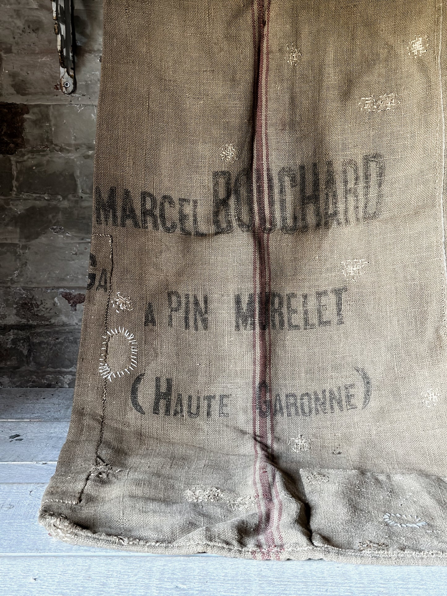 French antique hessian grain sack