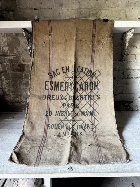 French antique hessian grain sack